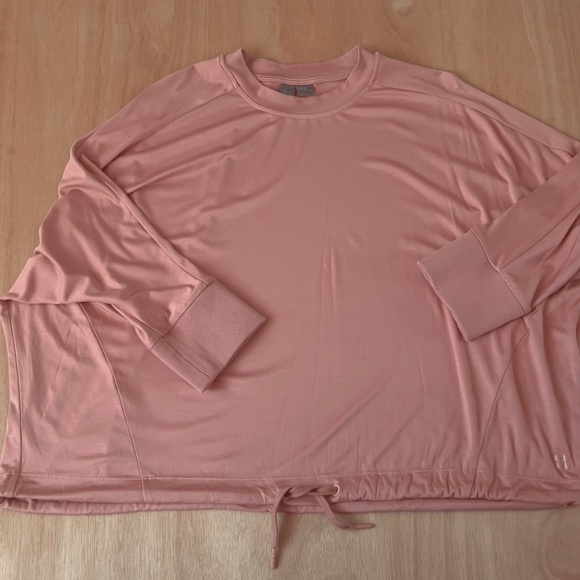 Sweaty Betty Tori Drawstring Top women's size US 10 athletic viscose salmon - Picture 2 of 7